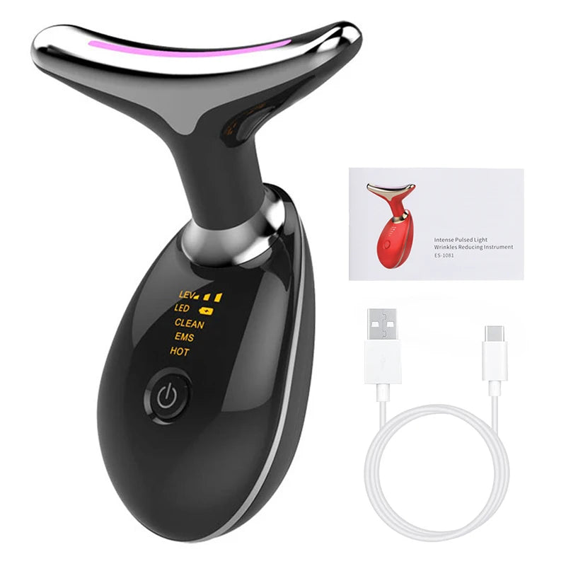 LED Face & Neck Massager 7 Colors – Skin Rejuvenation & Lifting Tool