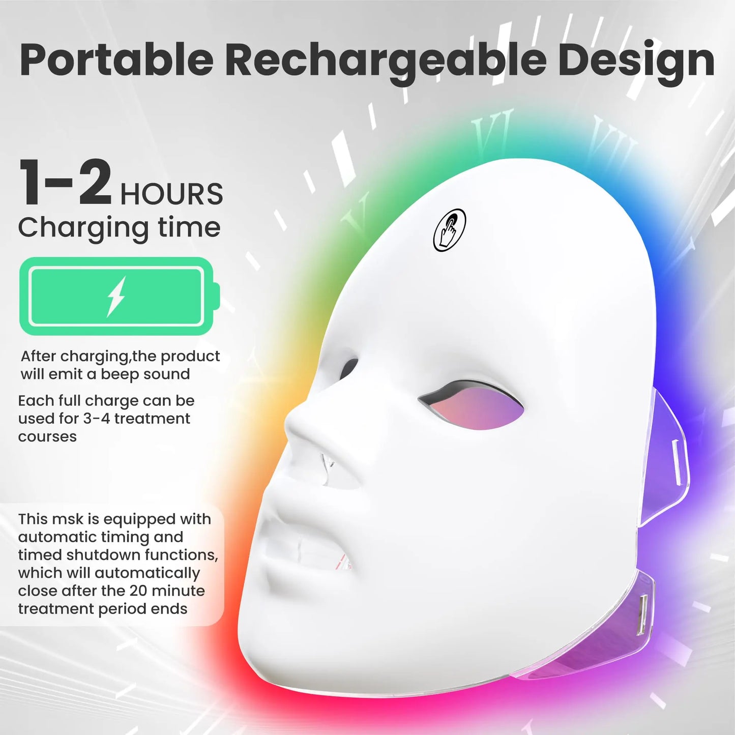 LED Facial Mask – 7 Color Light Therapy for Skin Rejuvenation & Anti-Aging