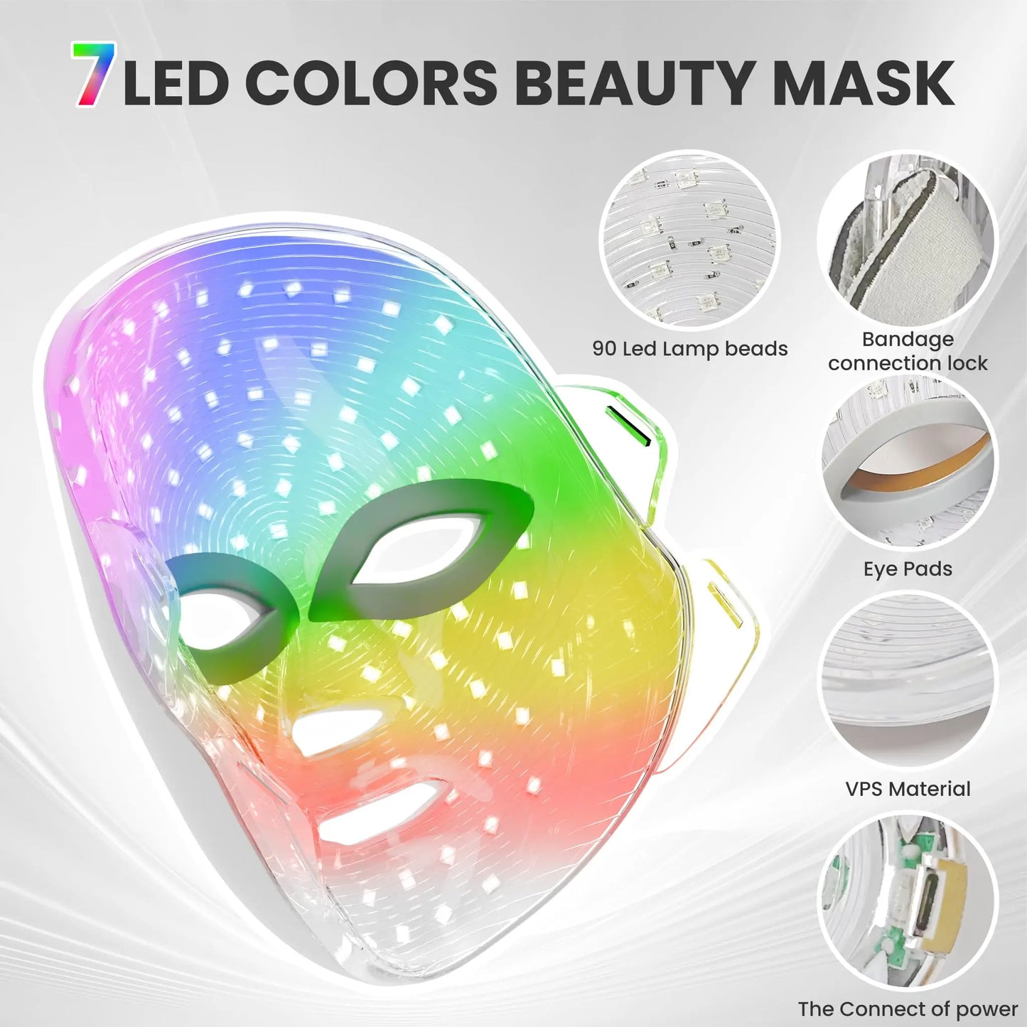 LED Facial Mask – 7 Color Light Therapy for Skin Rejuvenation & Anti-Aging