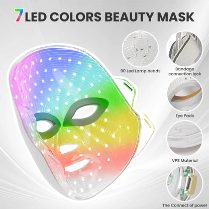 LED Facial Mask – 7 Color Light Therapy for Skin Rejuvenation & Anti-Aging