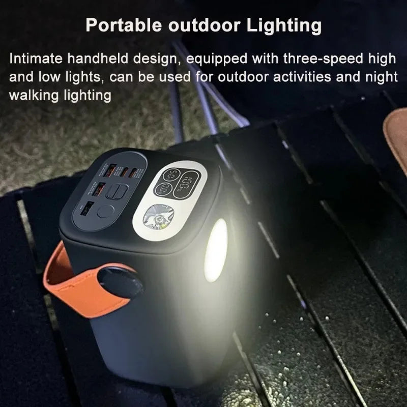 PD100W Portable Power Bank 60000mAh Two-way Fast Charging Power Station LED For Home Camping Emergency Mobile Charging Station