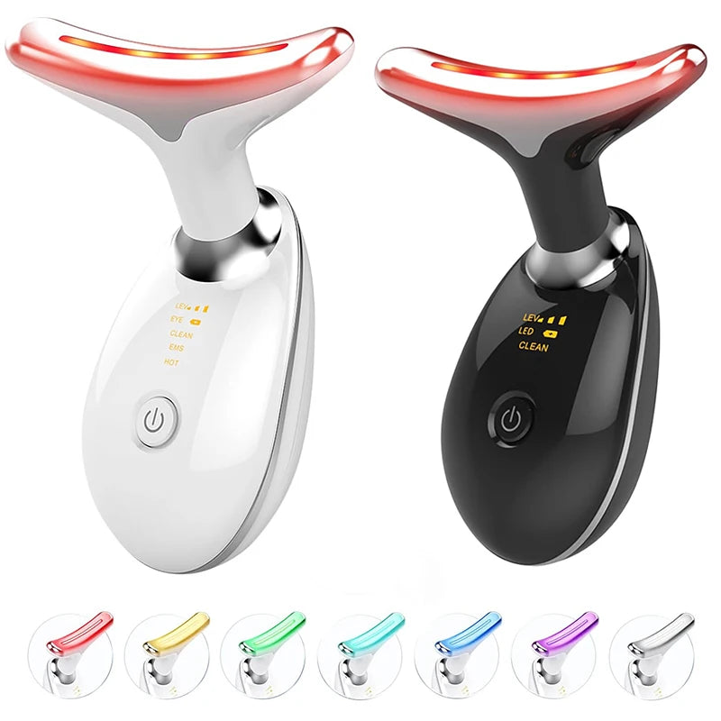 LED Face & Neck Massager 7 Colors – Skin Rejuvenation & Lifting Tool