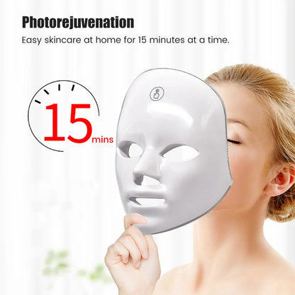 LED Facial Mask – 7 Color Light Therapy for Skin Rejuvenation & Anti-Aging